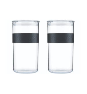BODUM - Bocal à provisions Presso 2 pièces, 2 l, Noir/Transparent