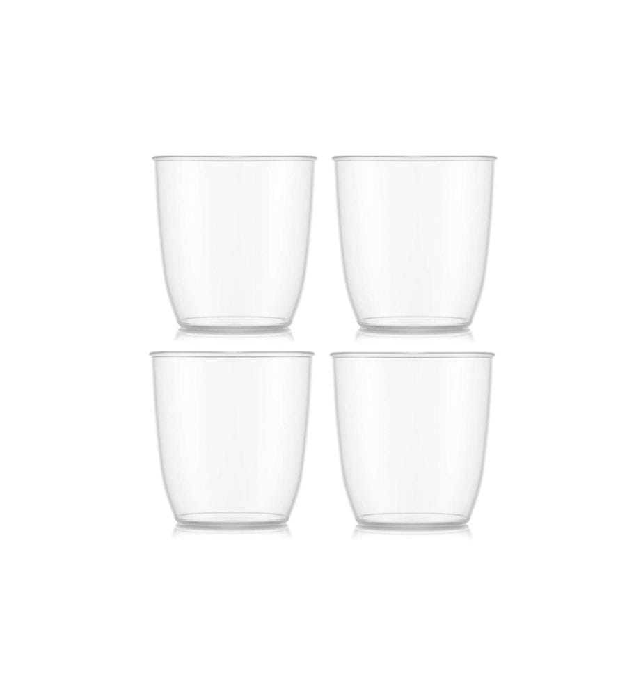 BODUM - Gobelet de plein air Kvadrant 350 ml, transparent, 4 pièces