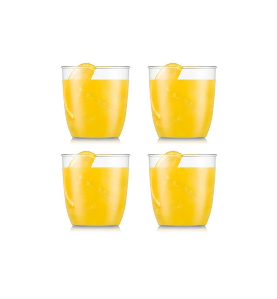 BODUM - Gobelet de plein air Kvadrant 350 ml, transparent, 4 pièces
