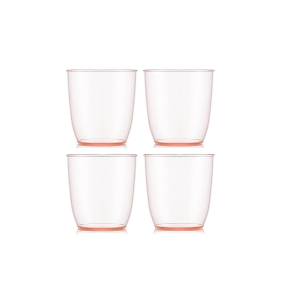 BODUM - Gobelet de plein air Kvadrant 350 ml, rose, 4 pièces