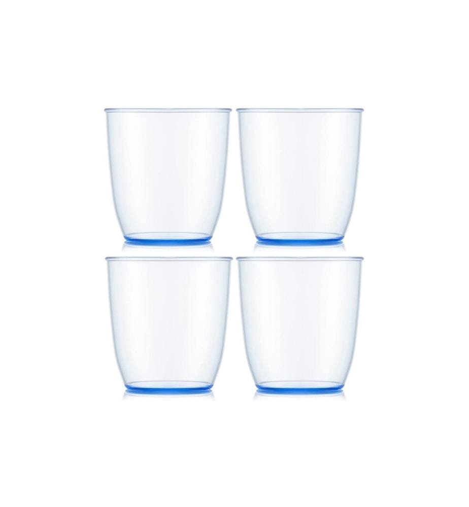 BODUM - Gobelet de plein air Kvadrant 350 ml, bleu, 4 pièces