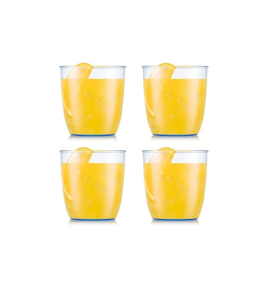 BODUM - Gobelet de plein air Kvadrant 350 ml, bleu, 4 pièces
