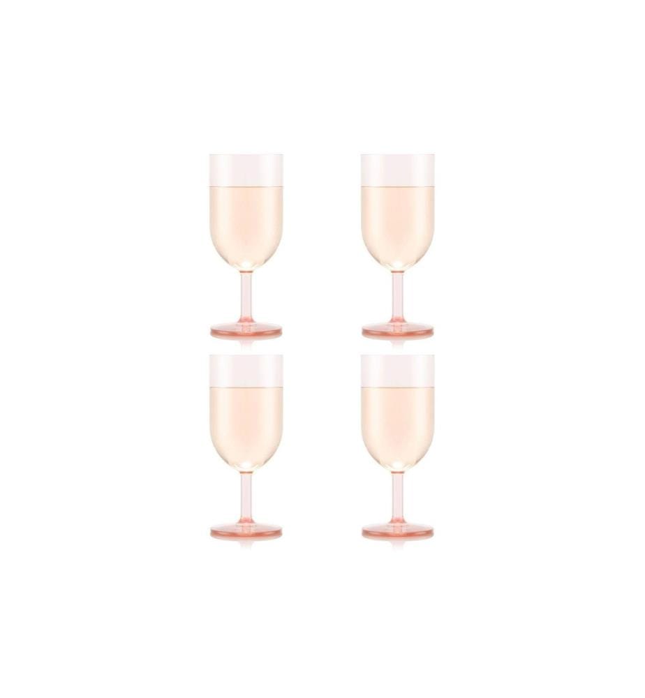 BODUM - Verre à vin de plein air Oktett 230 ml, rose, 4 pièces