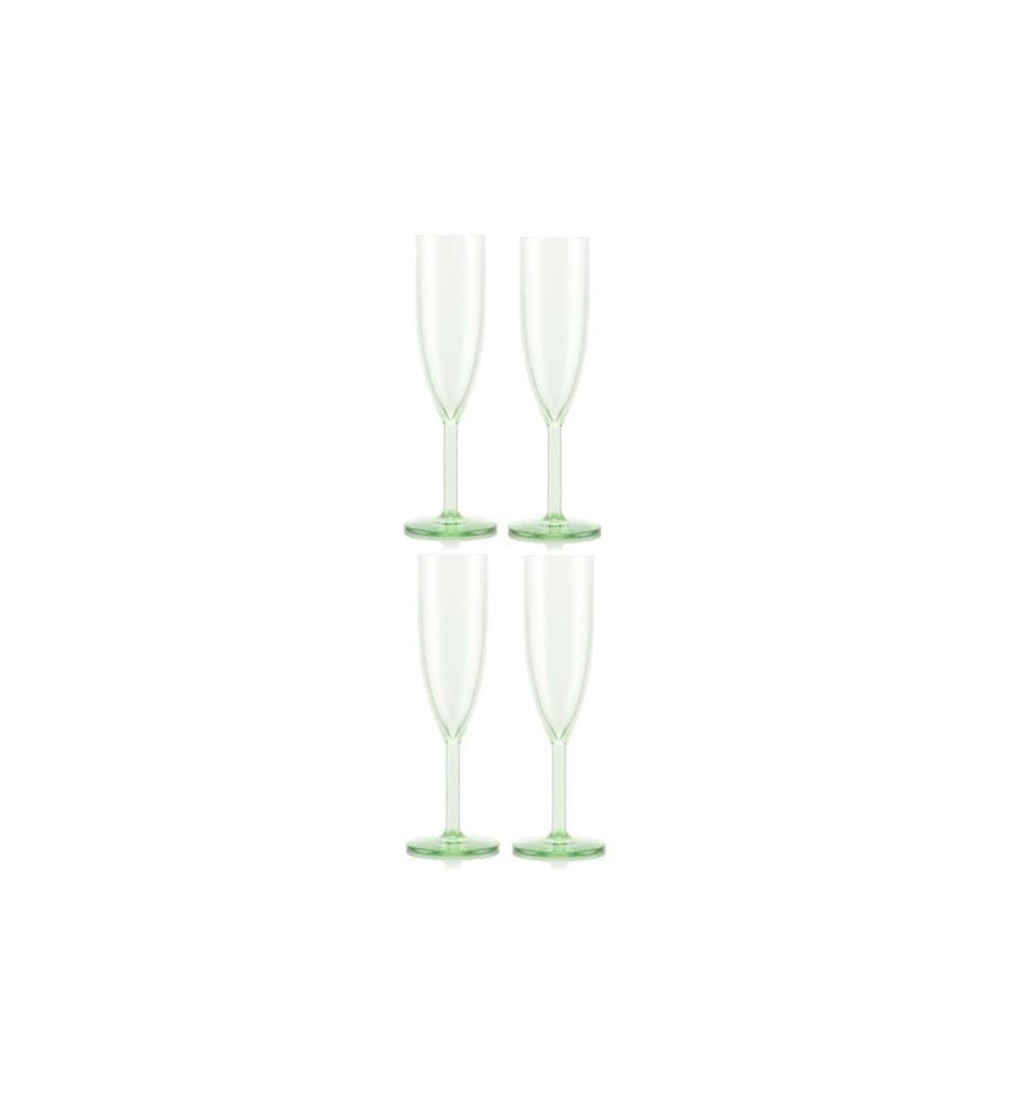 BODUM - Flûte à champagne de plein air Oktett 120 ml, vert, 4 pièces