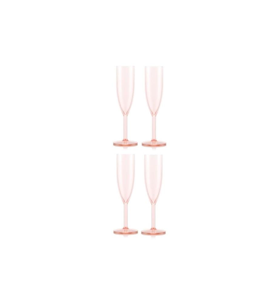 BODUM - Flûte à champagne de plein air Oktett 120 ml, rose, 4 pièces
