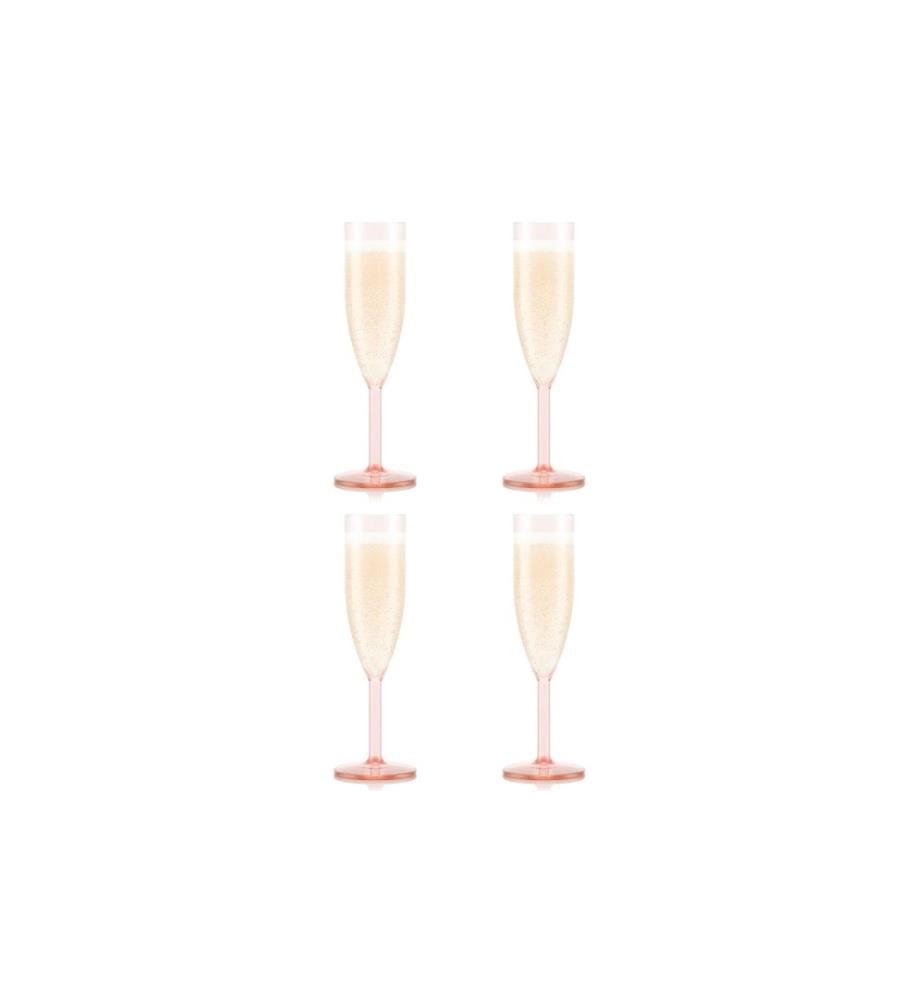 BODUM - Flûte à champagne de plein air Oktett 120 ml, rose, 4 pièces