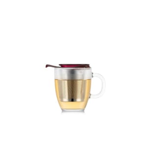 Bodum Teetasse Yo-Yo Set Transparent/Cranberry, 0.35 l