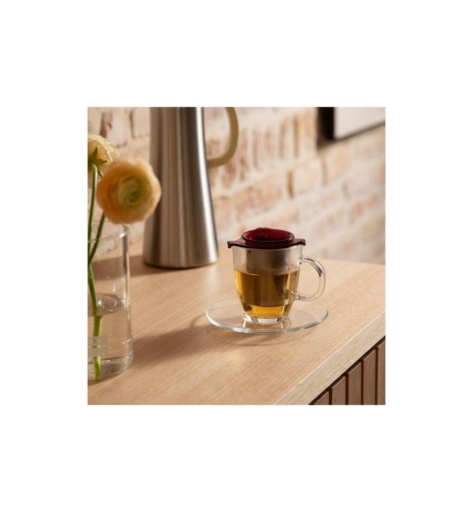 Bodum Teetasse Yo-Yo Set Transparent/Cranberry, 0.35 l