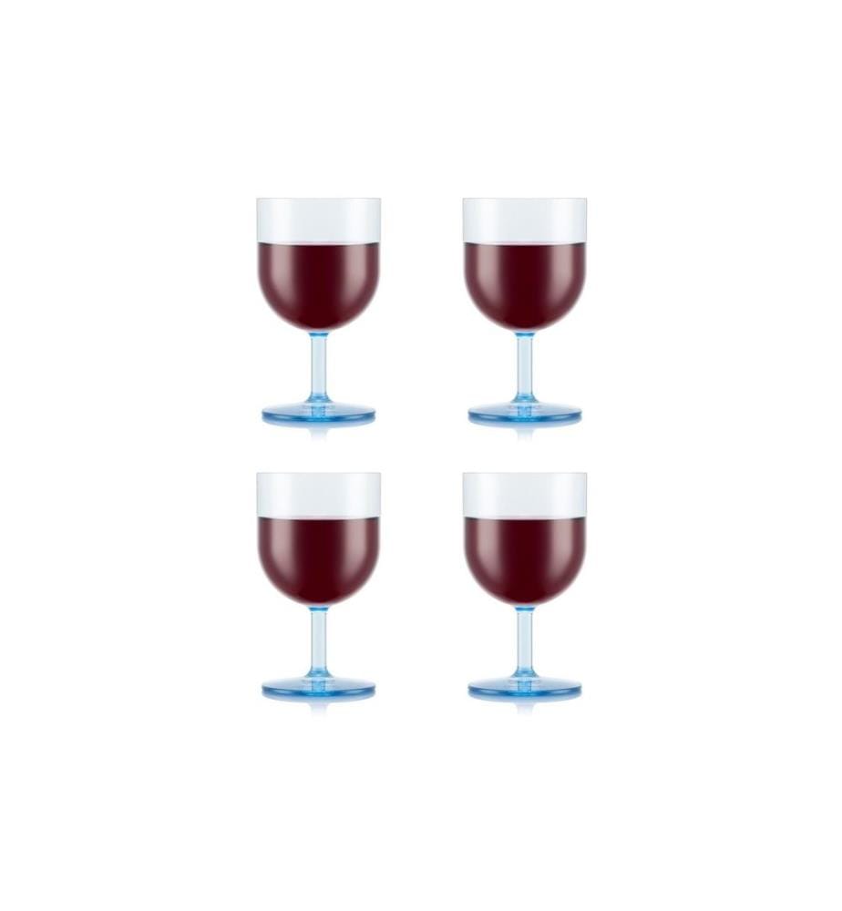 Bodum Verre à vin d'extérieur Oktett 250 ml, Bleu, 4 pièces