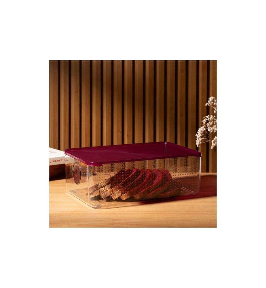 Bodum Brotbox Bistro mit Kunststoffdeckel, Cranberry