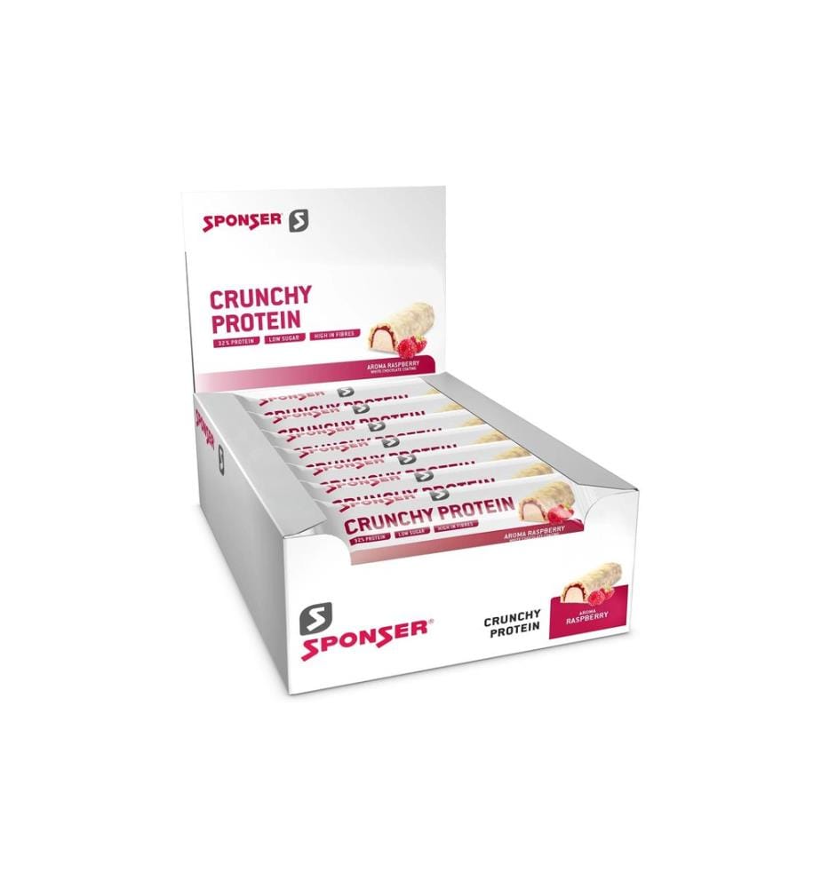Sponser Barre Crunchy Protein Bar Raspberry, Framboise 12 x 50g