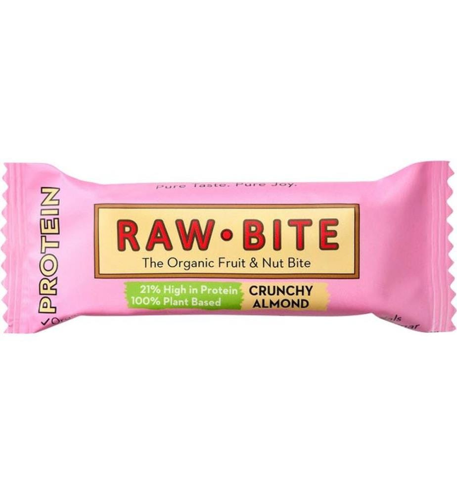 Rawbite - Riegel Bio Rohkost Protein Crunchy Almond 12 x 45 g