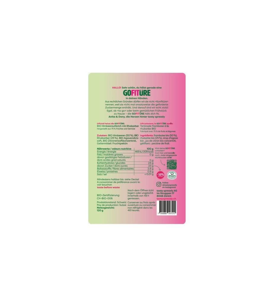 GOFITÜRE - Bio Himbeeraufstrich mit Rhabarber 120 g