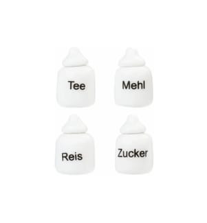 HOBBYFUN - Mini ustensiles Boîtes en porcelaine 1.2-1.8 cm, blanc, 4 pièces