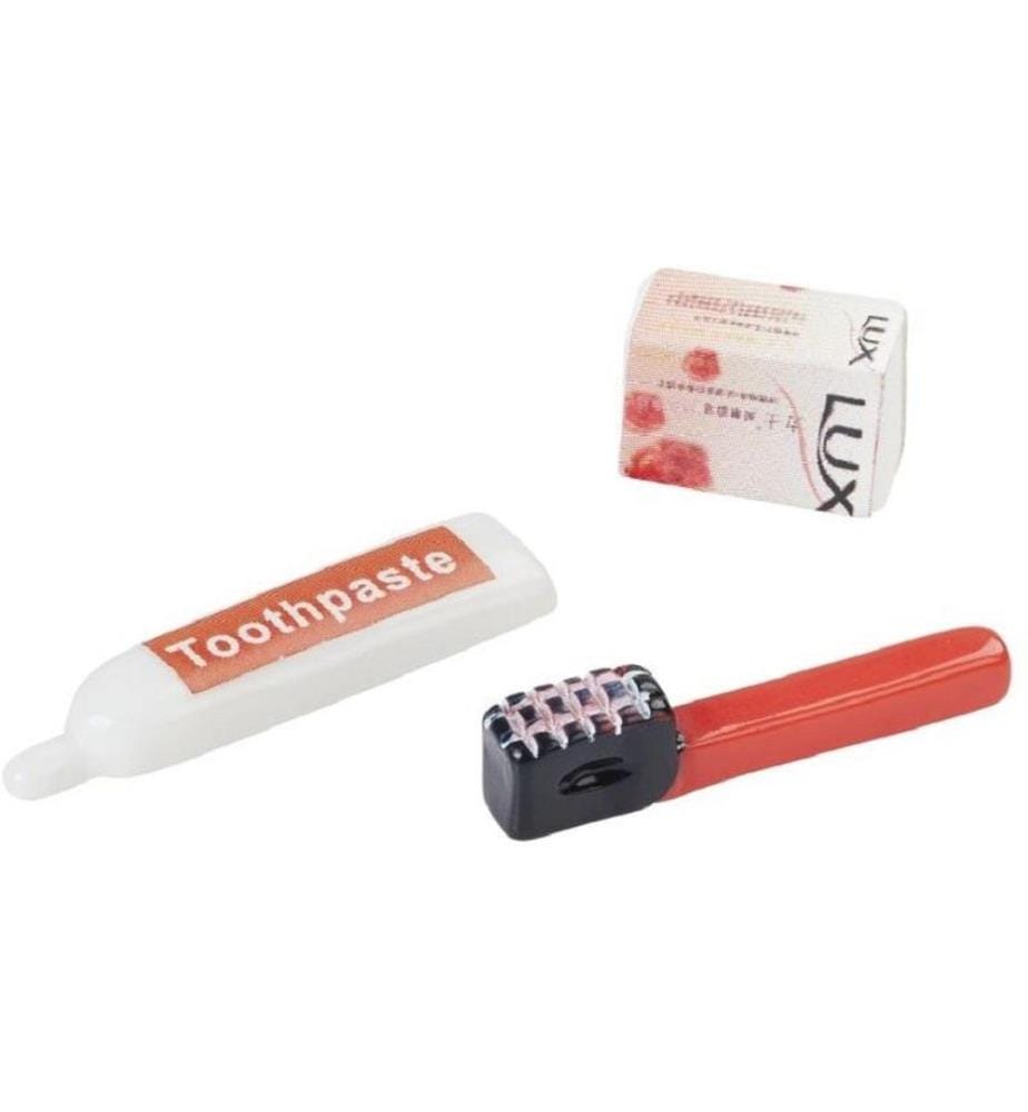 HOBBYFUN - Mini-Utensilien Zahnputzset Rot