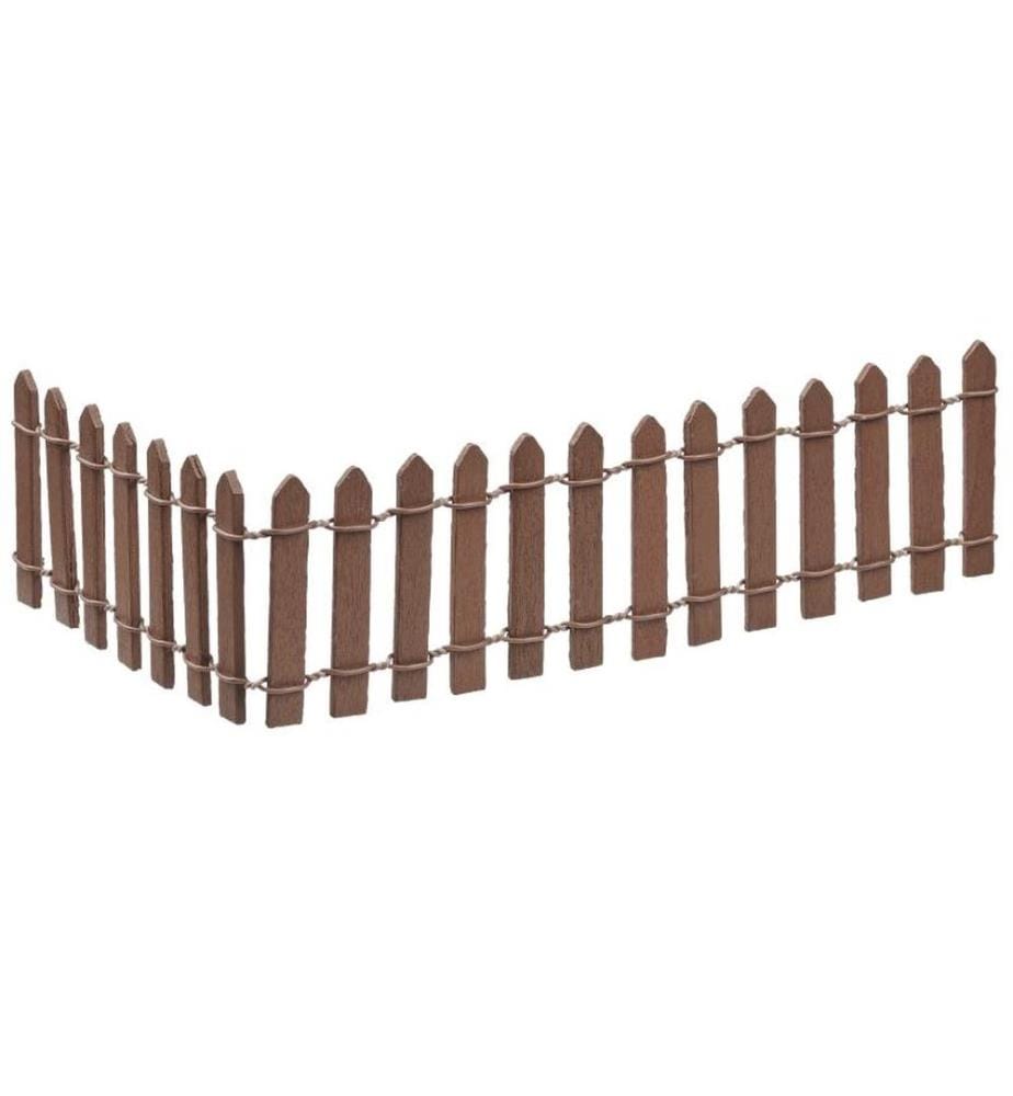HOBBYFUN - Mini Maison Clôture 25 x 5 cm, brun
