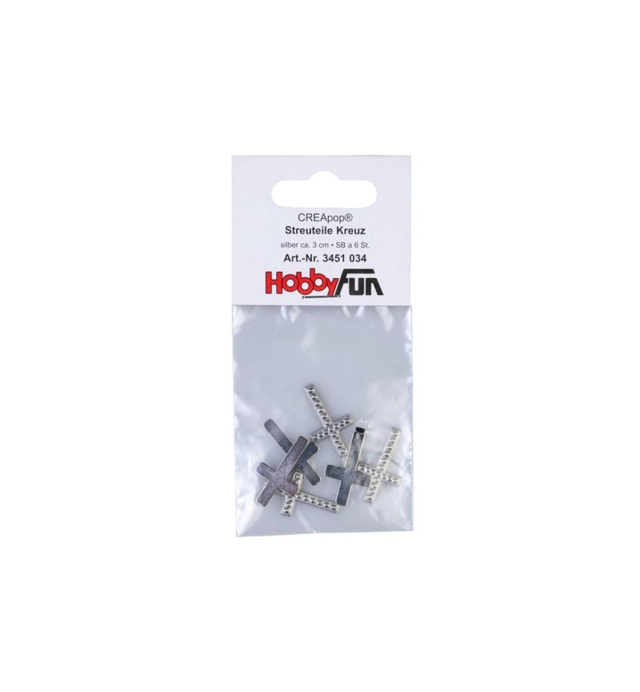 HOBBYFUN - Streudeko Kreuz 6 Stück