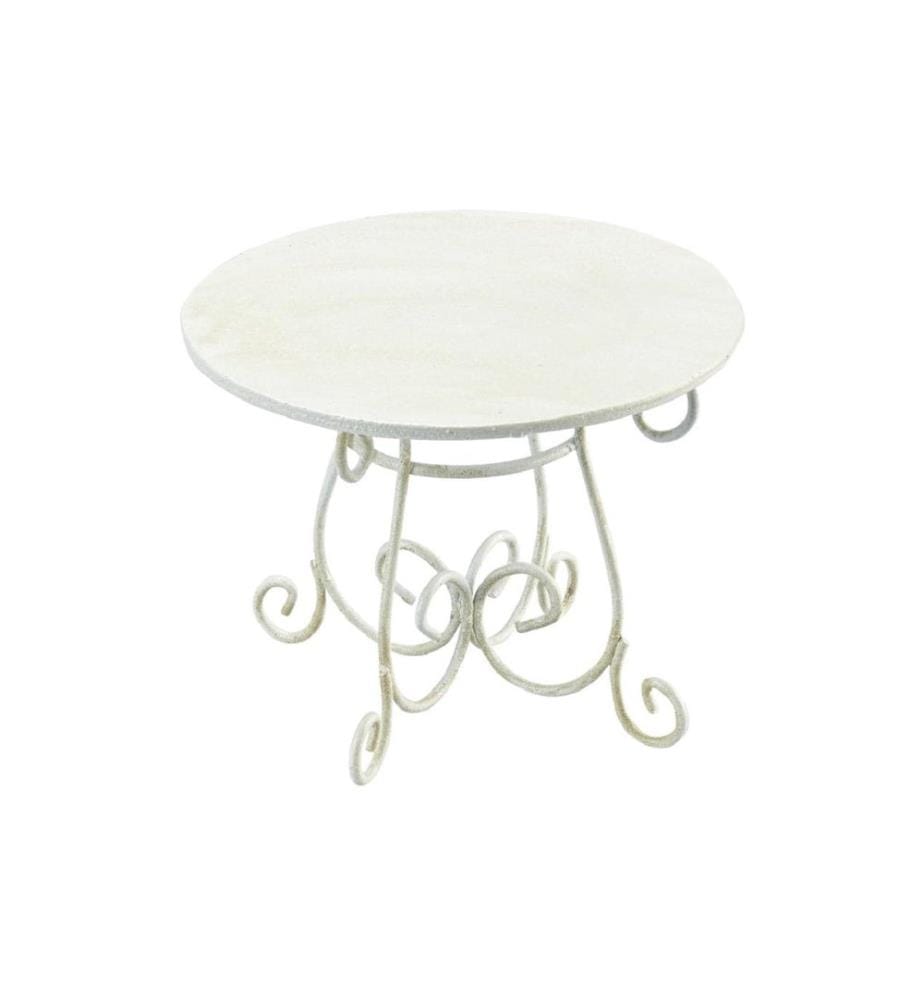HOBBYFUN - Mini-Möbel Tisch 6.6 x 8 cm, Weiss