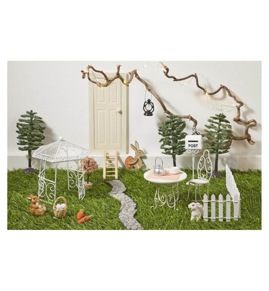 HOBBYFUN - Mini-Möbel Tisch 6.6 x 8 cm, Weiss