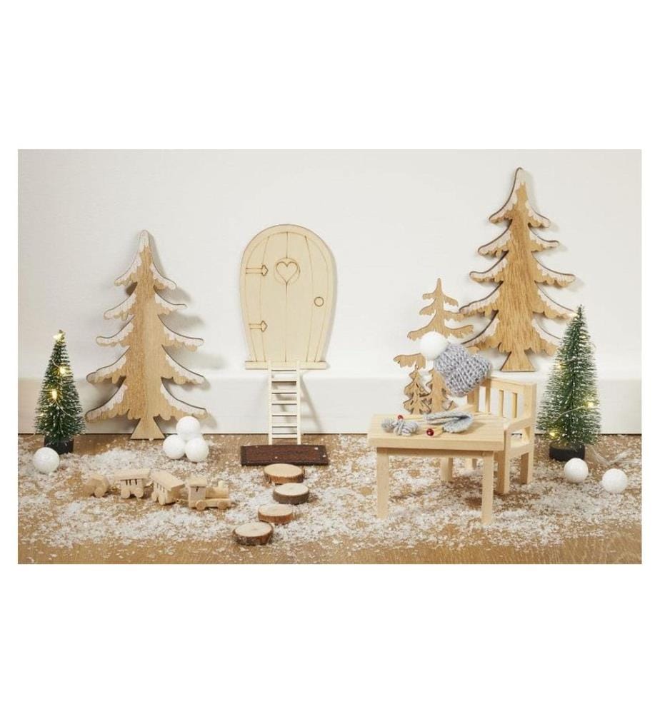 HOBBYFUN - Mini ustensiles Sapin avec LED, 8 cm