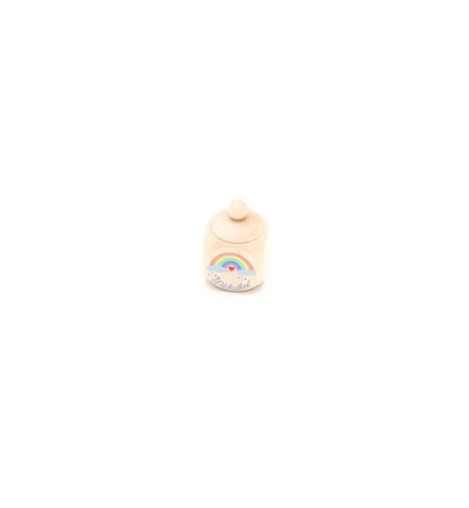 HOBBYFUN - Article en bois Boîte à dents de lait Arc-en-ciel 4 x 4 cm, 1 pièce