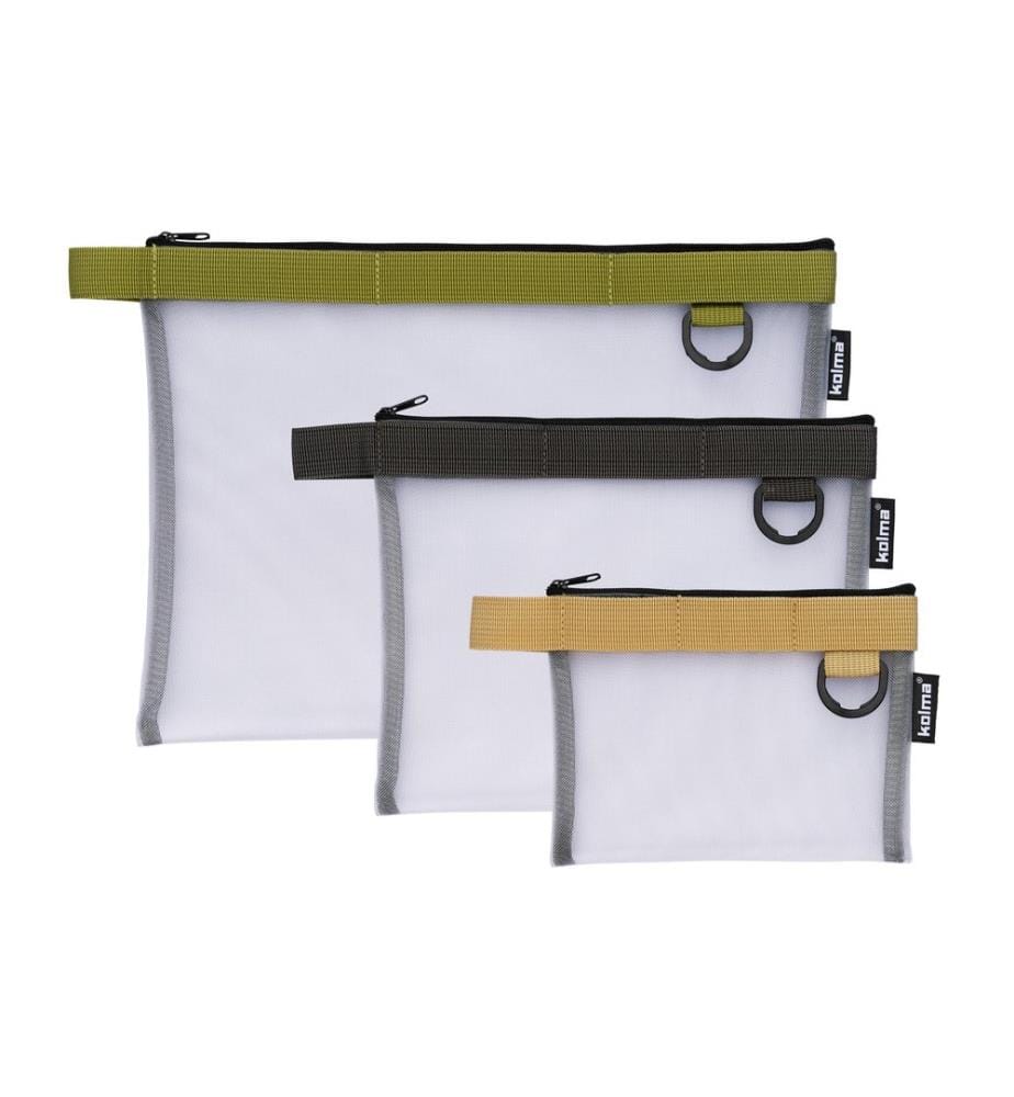 KOLMA - Sac à accessoires Nylon Bag A6 Transparent / Sable