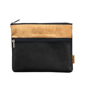 KOLMA - Sac à accessoires Liège naturel A5, noir / marron