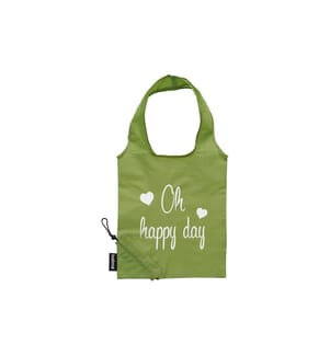 KOLMA - Einkaufstasche RPET «Oh happy day» Olivgrün
