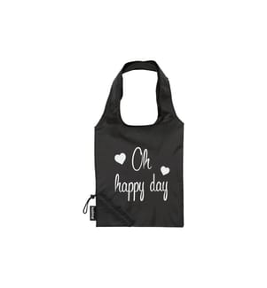 KOLMA - Einkaufstasche RPET «Oh happy day» Schwarz