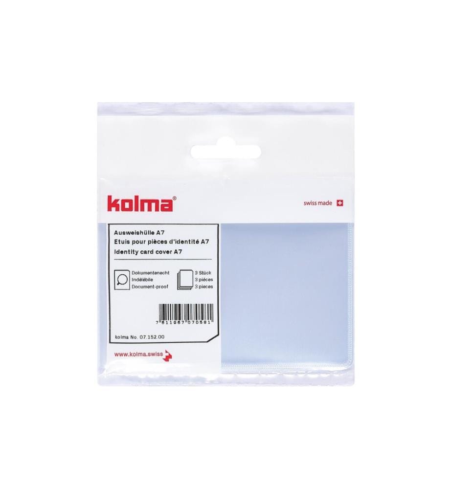 KOLMA - Ausweishalter A7 CopyResistant Transparent, 3 Stück