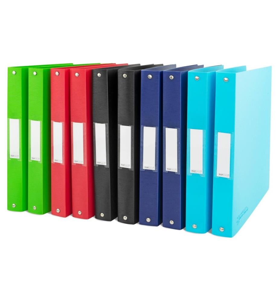 Rapesco Classeur A4, 35 mm, couleurs assorties, lot de 10