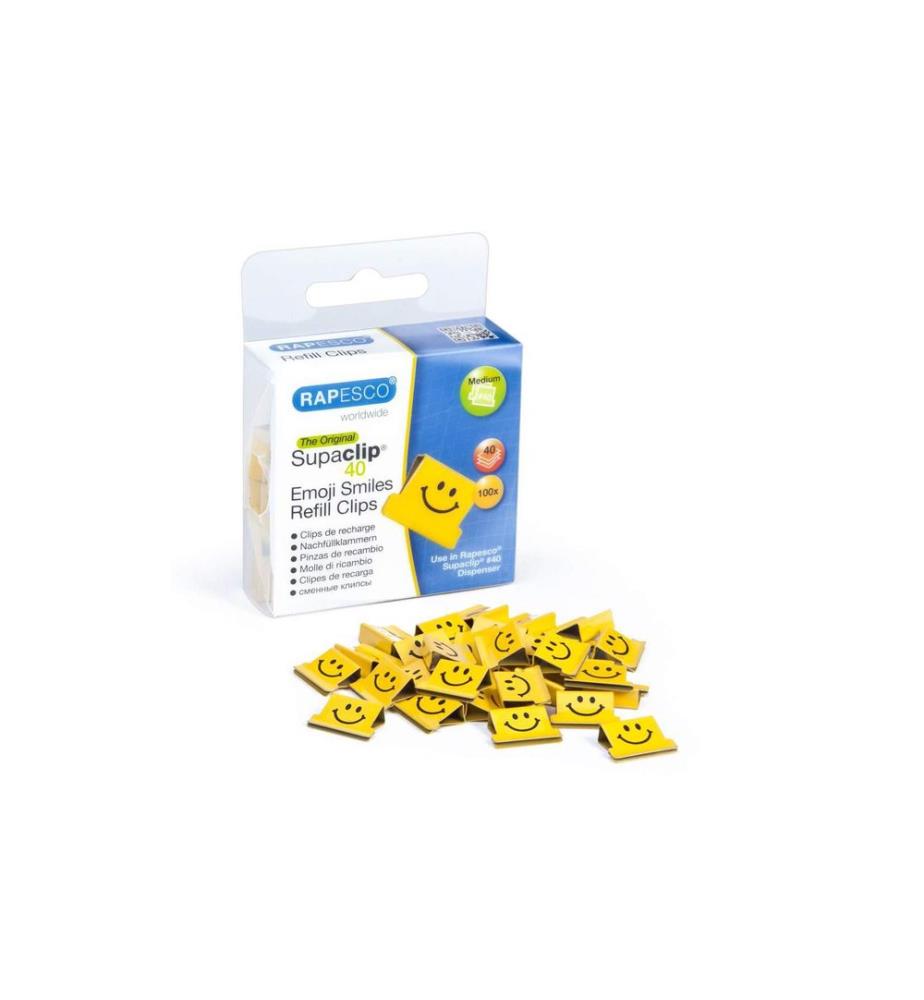 Rapesco Agrafeuse Supaclip 40 Agrafeuses de recharge Emojis, Jaune