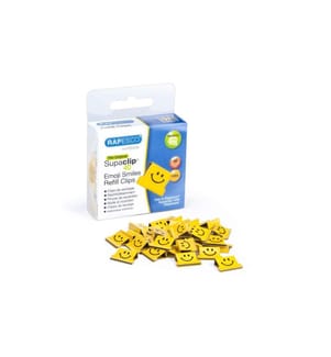 Rapesco Agrafeuse Supaclip 40 Agrafeuses de recharge Emojis, Jaune