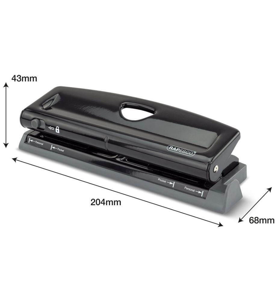 Rapesco Perforateur 1725 9 feuilles, Noir