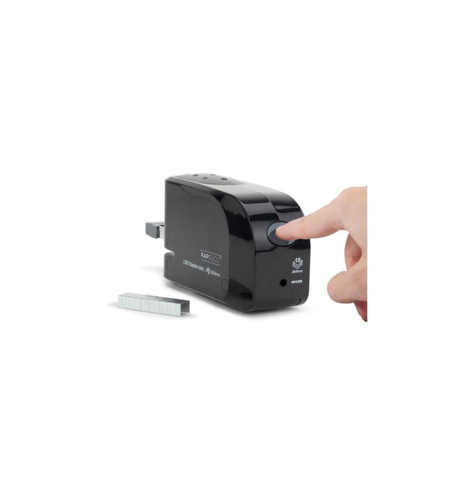Rapesco Agrafeuse électrique 626EL USB/Batterie, Noir
