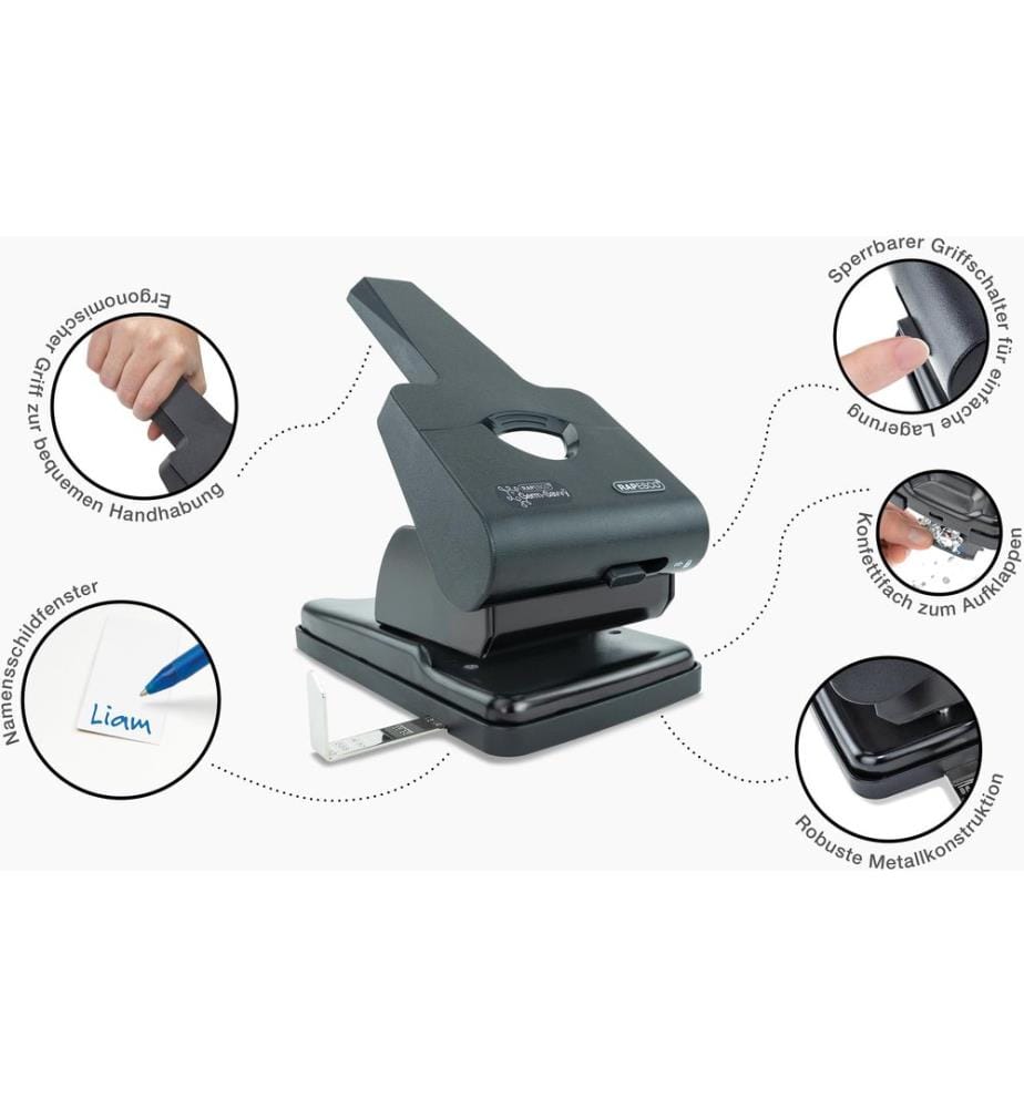 Rapesco Perforatrice Germ-Savvy 865-P2 63 feuilles, Noir