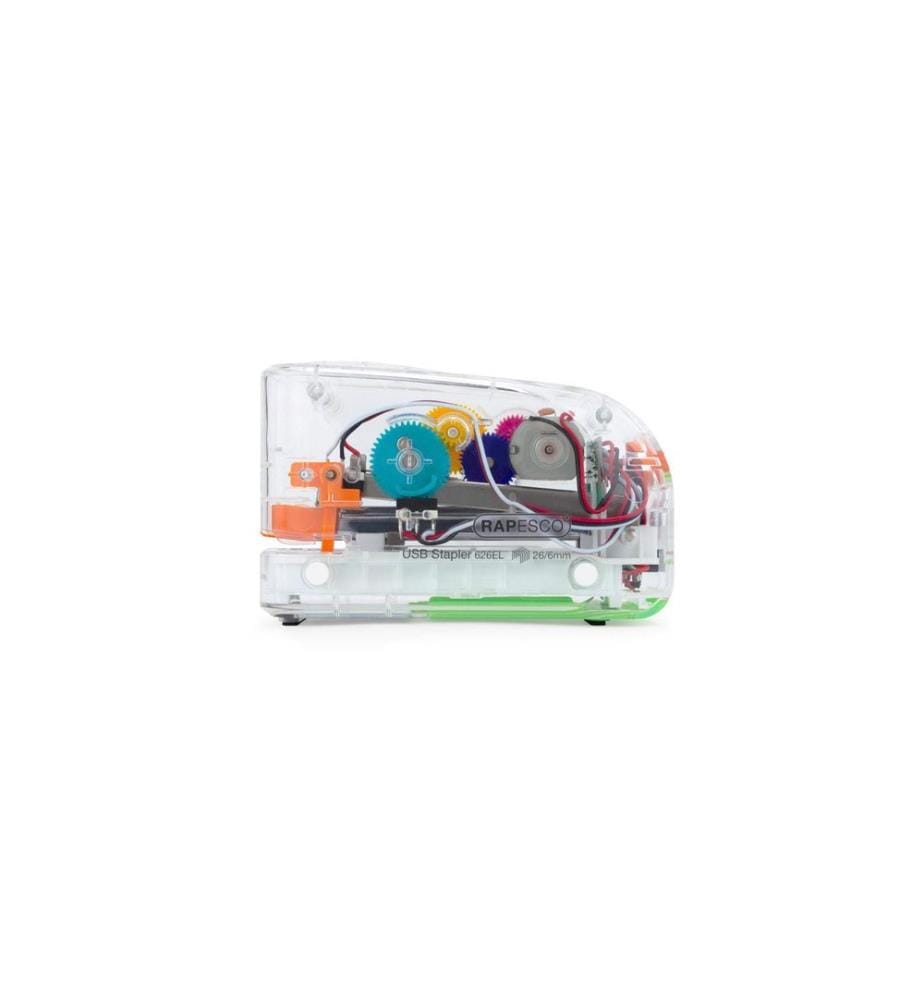 Rapesco Agrafeuse électrique 626EL USB/Batterie, Transparent