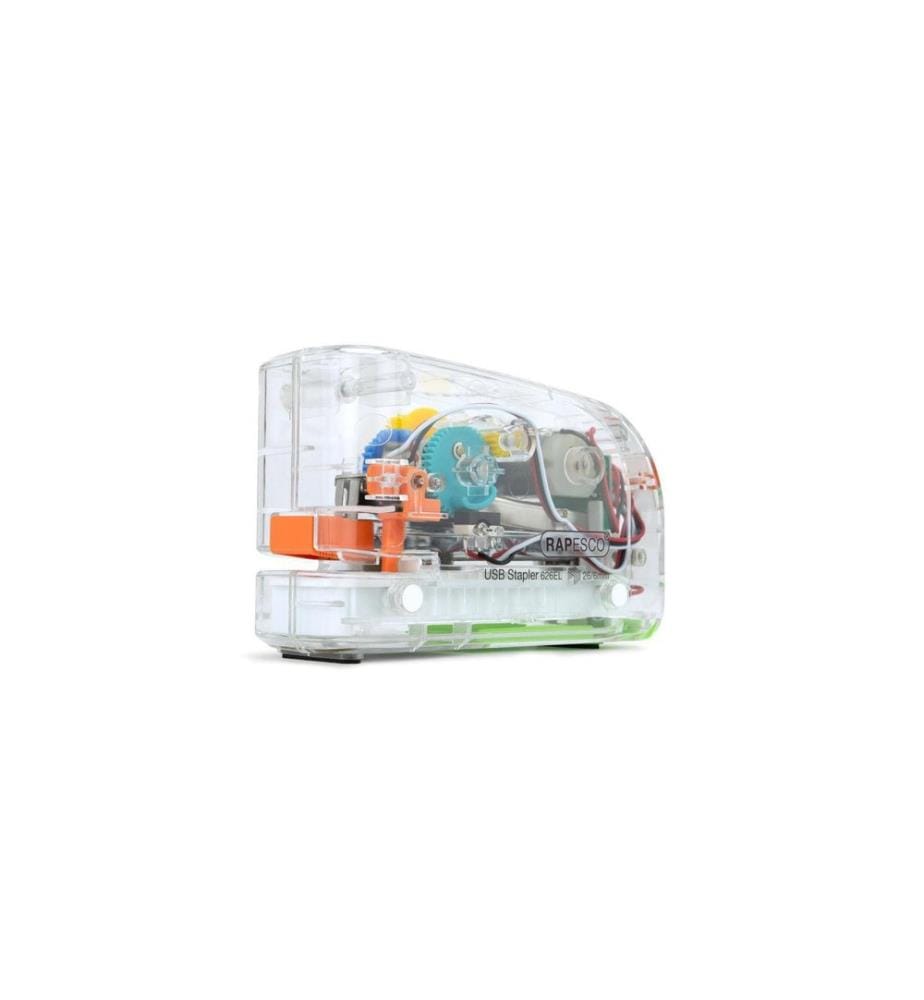 Rapesco Agrafeuse électrique 626EL USB/Batterie, Transparent