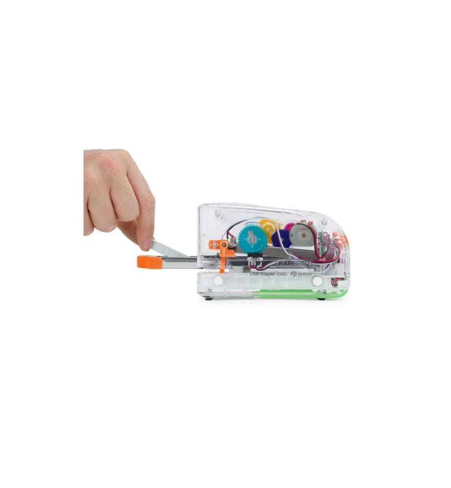 Rapesco Agrafeuse électrique 626EL USB/Batterie, Transparent