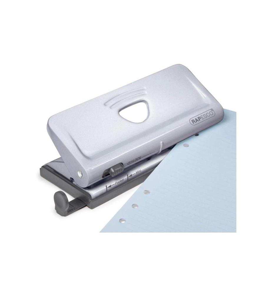 Rapesco Perforateur de calendrier réglable 6 trous 10 feuilles, Argent