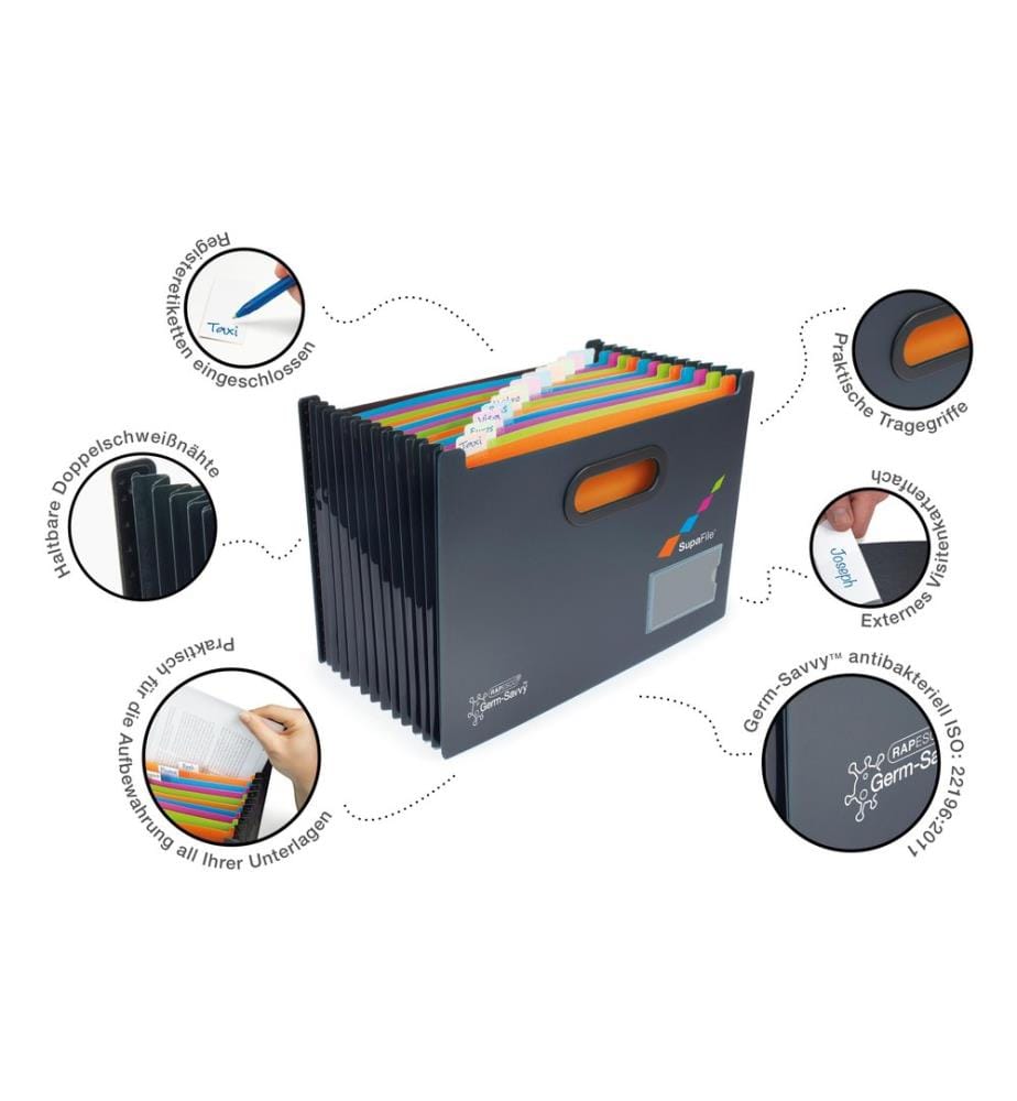 Rapesco Dokumentenmappe Germ-Savvy A4, Mehrfarbig