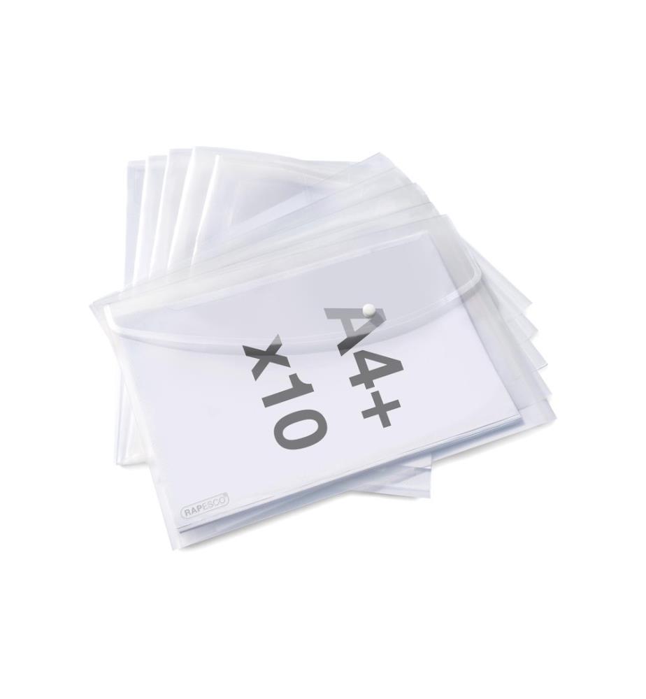 Chemise de classement A4+ Rapesco, transparente, 10 pièces