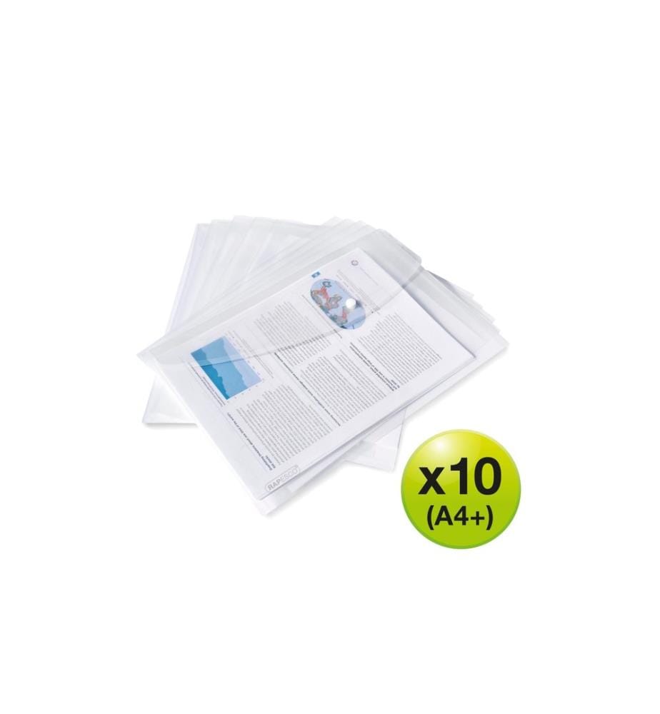 Chemise de classement A4+ Rapesco, transparente, 10 pièces