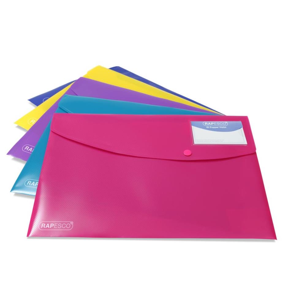 Rapesco Chemise porte-documents A4, Couleurs assorties, 5 pièces
