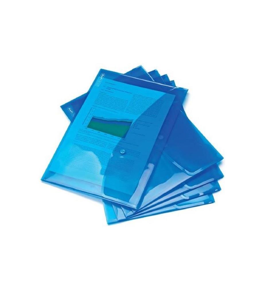Rapesco Chemise de documents A4+, Transparent Bleu, 5 pièces