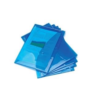 Rapesco Chemise de documents A4+, Transparent Bleu, 5 pièces