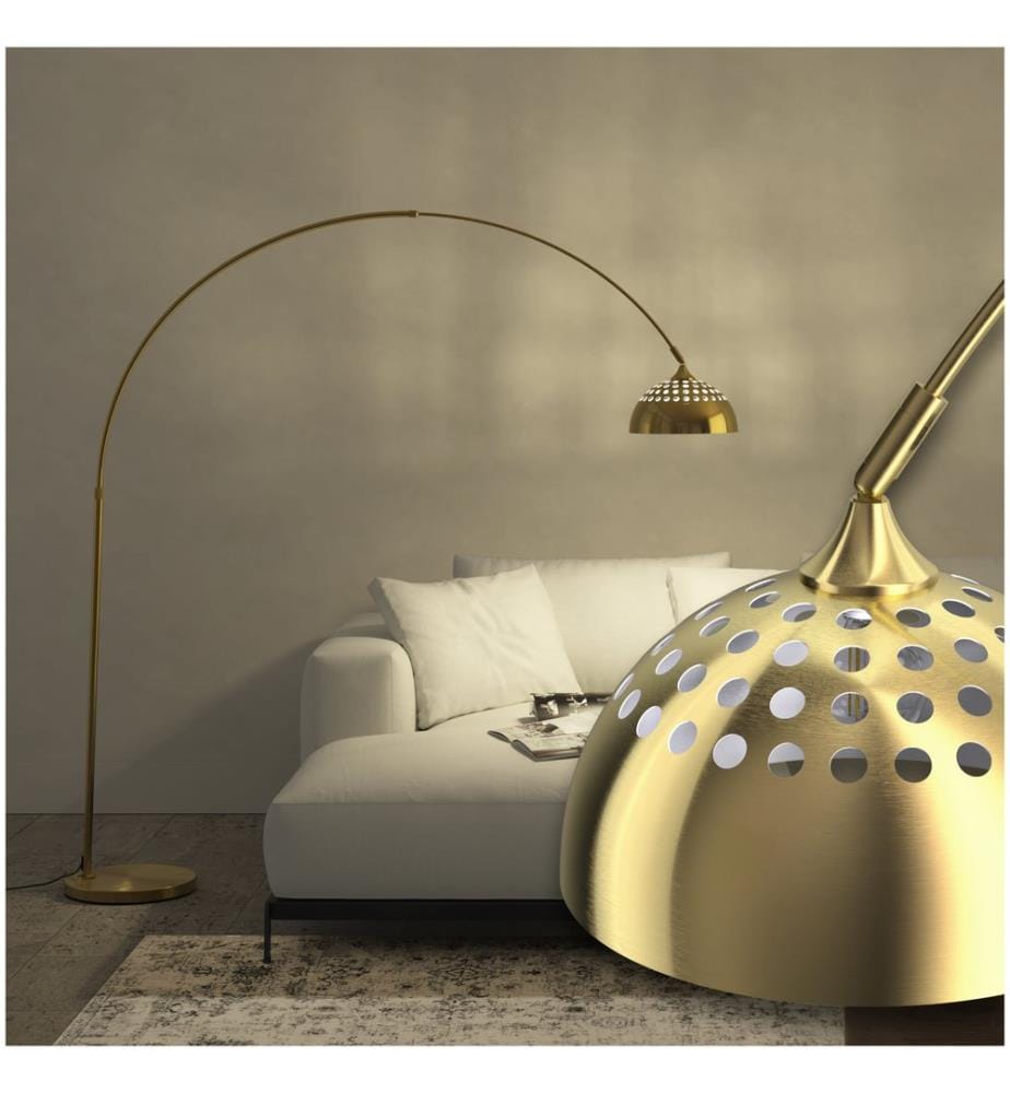 Bogenleuchte Arcus, Stahl, Retro-Stil, 60W - gold