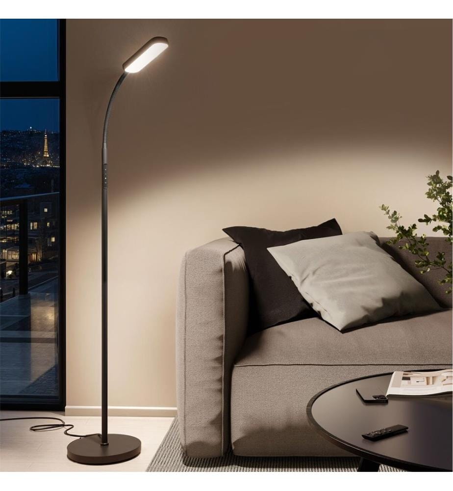 Lampe de sol Prisma LED, 5 modes d'éclairage, 12 W, dimmable - noir