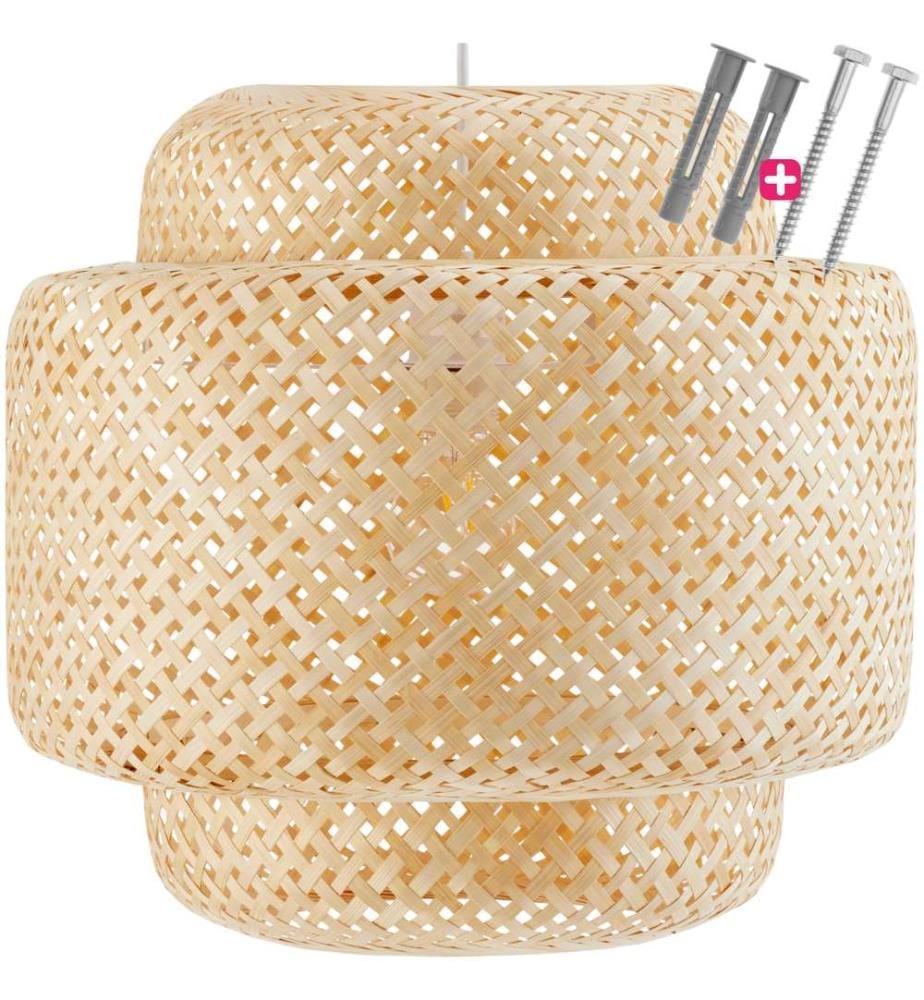 Plafoniera Lignea Lux in bambù, in stile boho, 40W - marrone