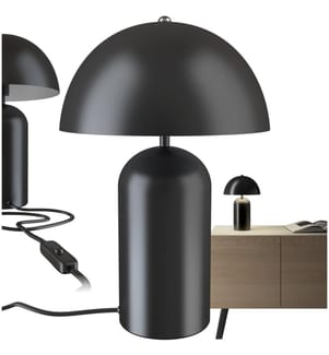 Piccola lampada da tavolo retrò Altea, design a fungo, 40W - nero